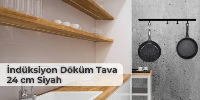 İndüksiyon Döküm Tava 24 cm Siyah