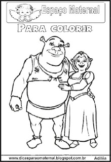 Desenhos para colorir - Srek, Fiona