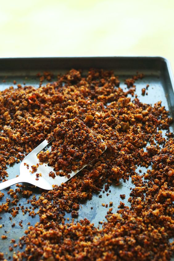AMAZING EASY Quinoa Taco Meat that's crispy, flavorful, and protein-packed! 9 ingredients, SO EASY, MAKE!