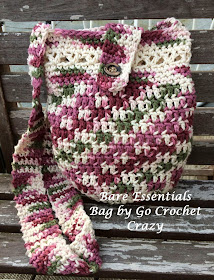 Bare Essentials Bag -- a cotton yarn crochet purse in a hipster style -- by Go Crochet Crazy.