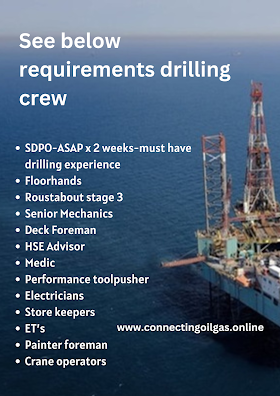 See below requirements drilling crew