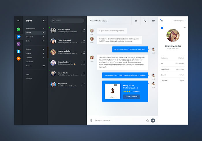 IM � Chat Dashboard PSD