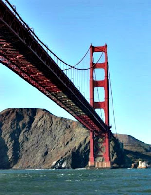 Going Under the Golden Gate Bridge on a Boat - San Francisco CA USA