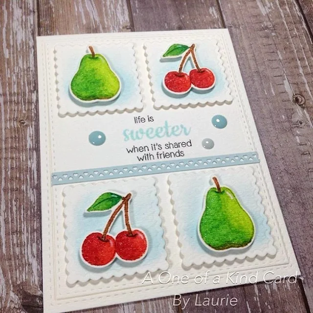 Sunny Studio Stamps: Fresh & Fruity Card with no line coloring by Laurie C.