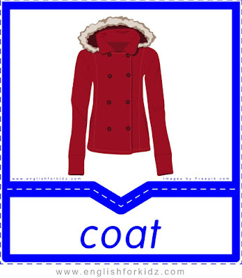 Coat - clothes and accessories flashcards to learn English