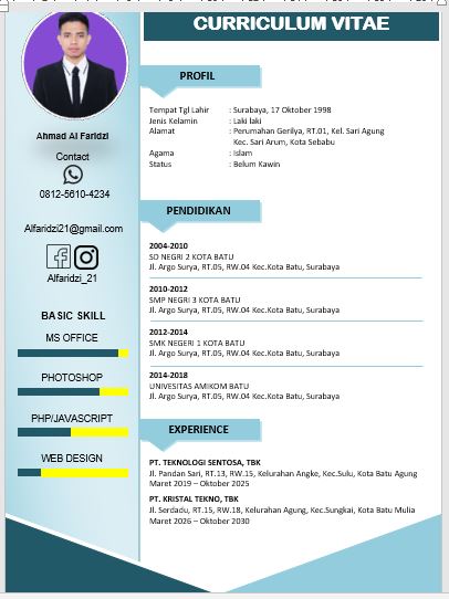 Contoh Curriculum Vitae yang Kreatif untuk Melamar Pekerjaan | Info  Kompetensi