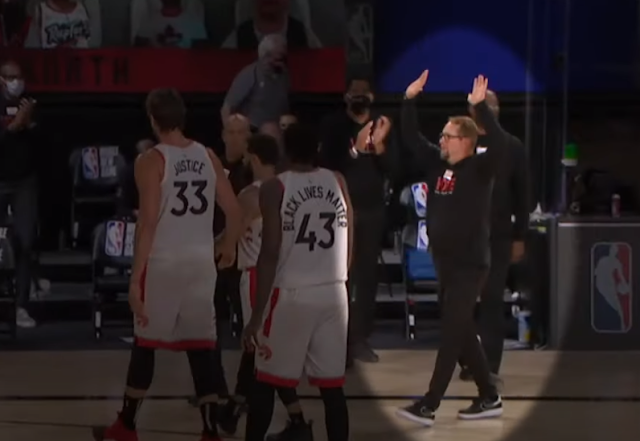 Nick Nurse left hanging on high-fives by his own players