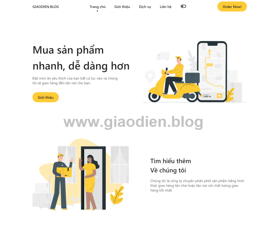 Template blogspot giới thiệu dịch vụ