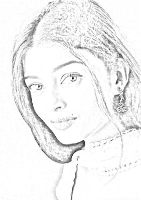 aishwarya rai pencil sketch