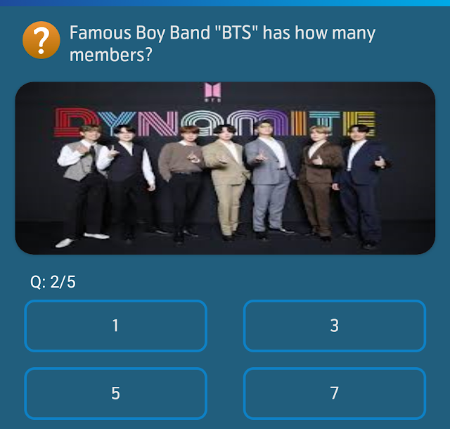 Famous Boy Band "BTS" has how many members?