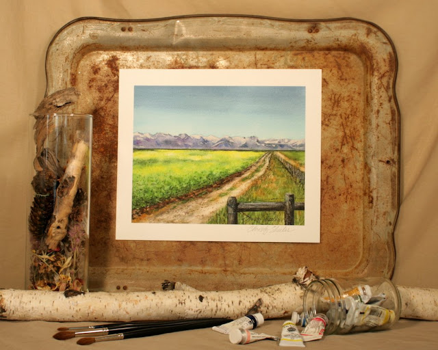 Lush Fields of Teton County Giclee Print of the original watercolor painting by Christy Sheeler Artist