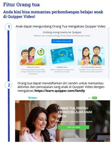 orang tua dapat memantau belajar anak di quipper video