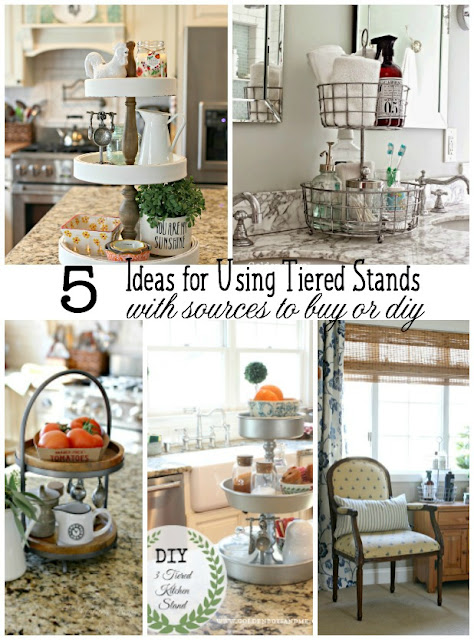 Ideas for using tiered stands for organization all over the house