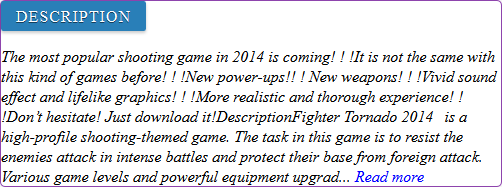 Fighter Tornado 2014 game review