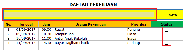 Excel To Do List / Ceklist Daftar Pekerjaan Excel - ExcelManiacs