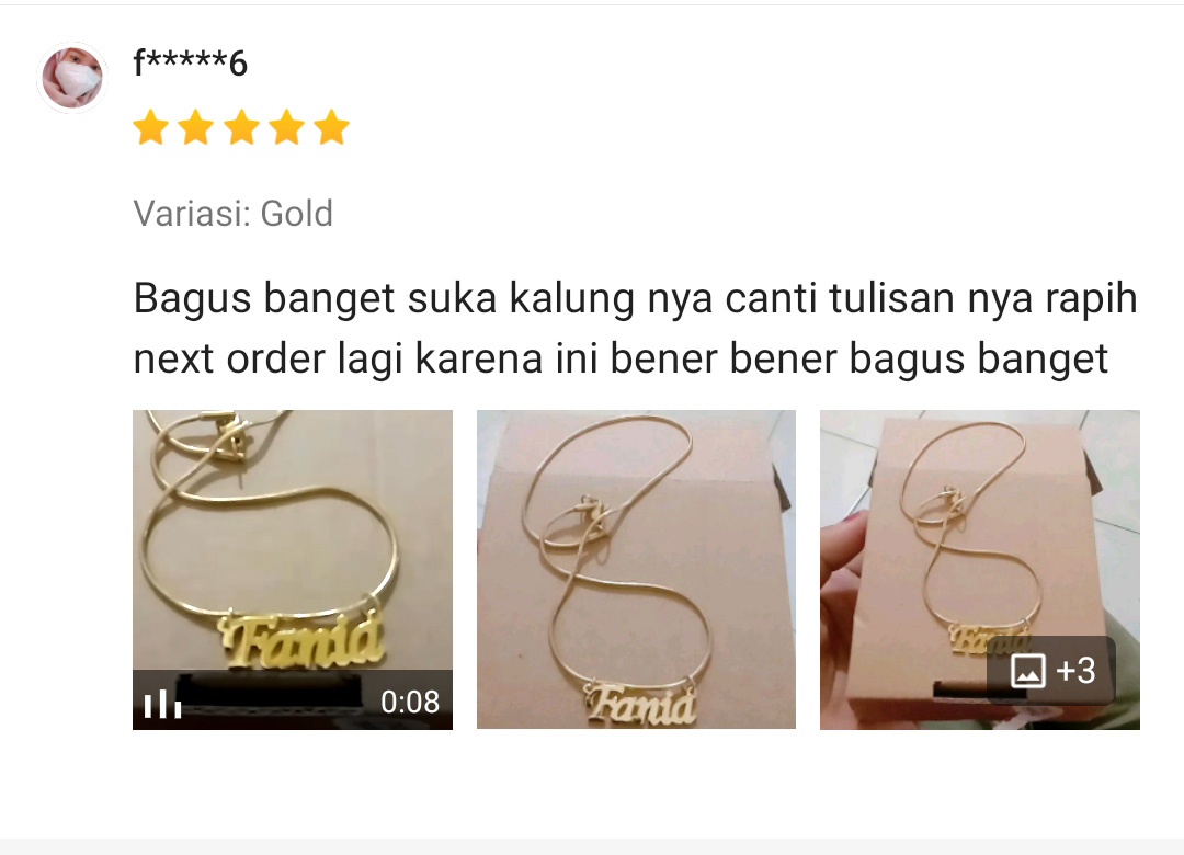 testimoni kalung nama