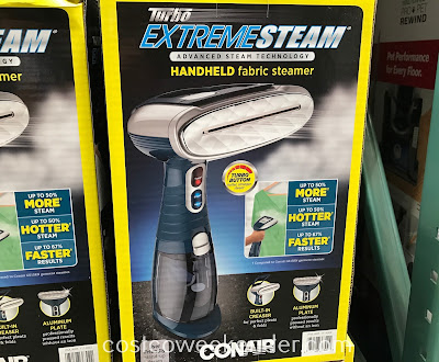 Look good in nicely pressed clothes with the Conair Turbo Extreme Steam Handheld Fabric Steamer