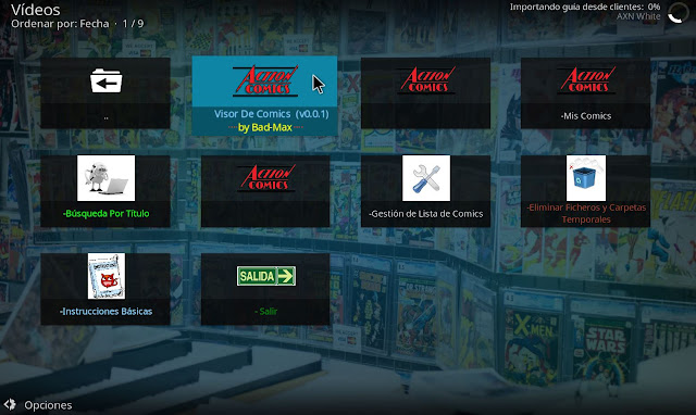 Addon ACTION COMICS para Kodi