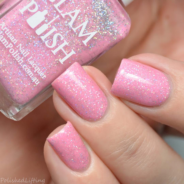 pink holo nail polish