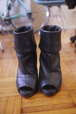 Acne Studios Raya peeptoe leather boots