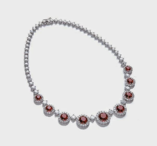 ruby red windsor roulette collar necklace