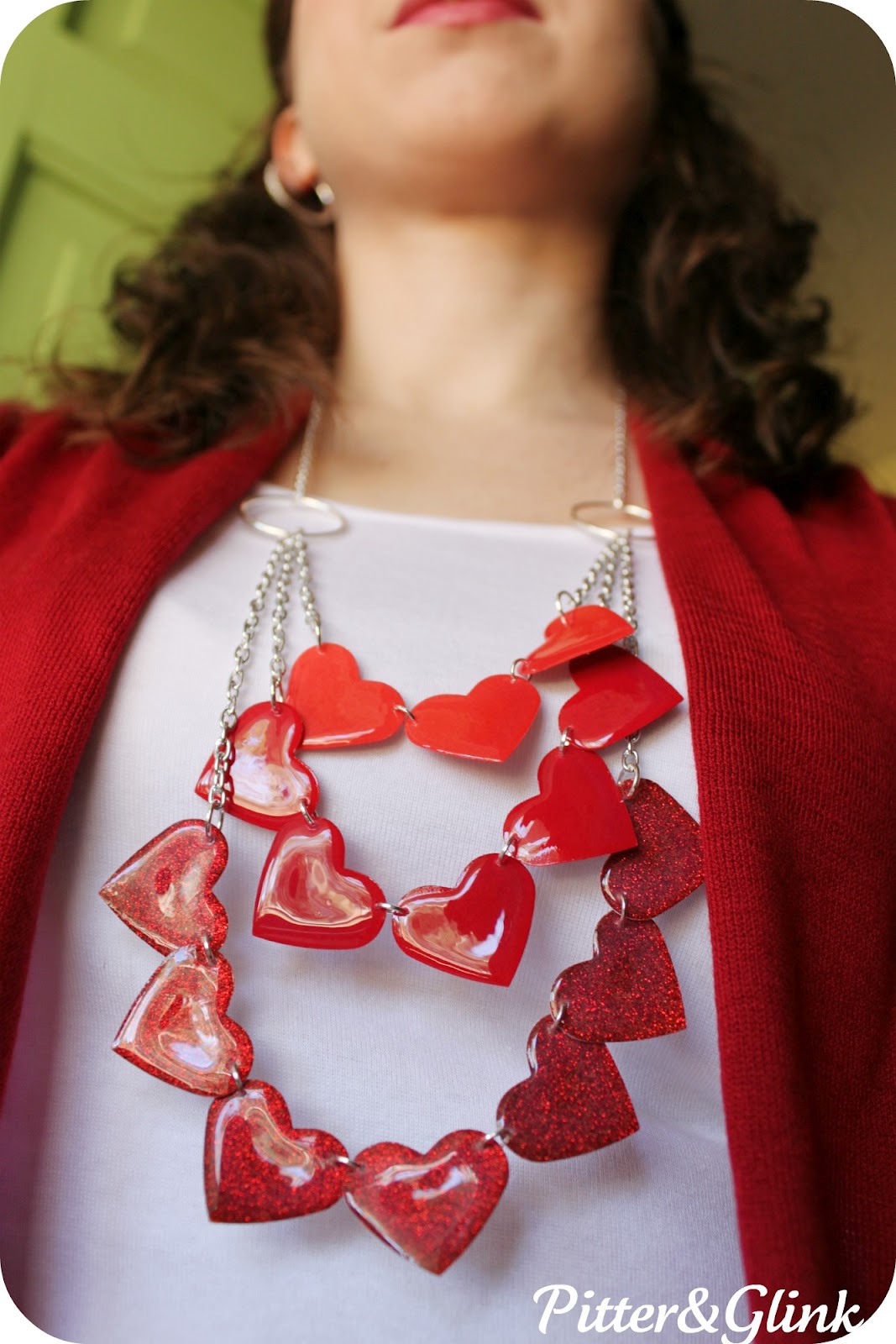 Ombre Paper Heart Necklace}