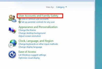 User account and family safety