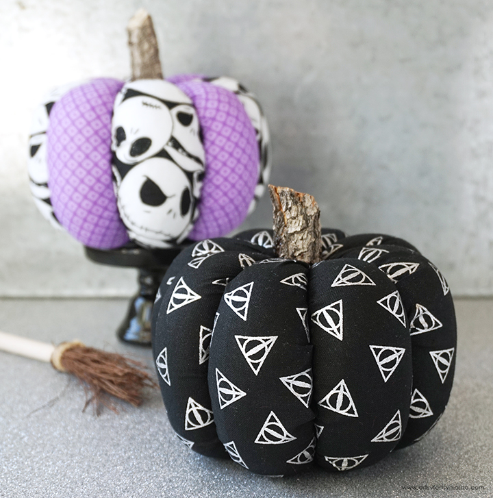 No-Sew Fabric Pumpkins