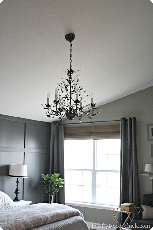 chandelier in bedroom 