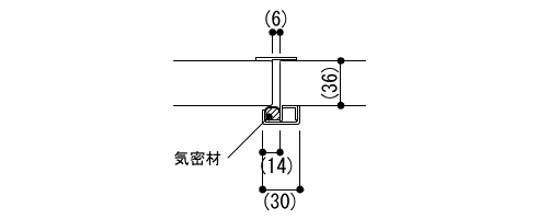 4-46-2　簡易気密型鋼製軽量建具枠 両開きの場合