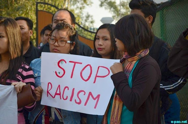  Manipuris protesting against racism in Delhi Via ePao