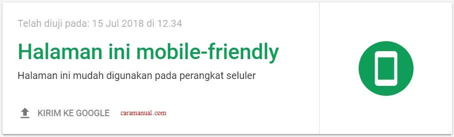 Halaman website mobile-friendly