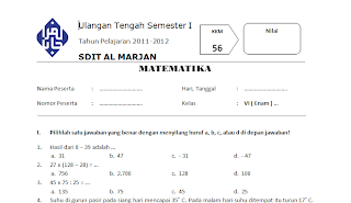 Download Soal Matematika Kelas 6 SD UTS Semester 1 20112012  Guru Mau Belajar
