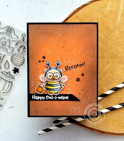 Sunny Studio Stamps: Happy Owl-o-ween Bumble Bee Halloween Card by Vanessa Menhorn