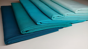 Ombre Kona aqua and turquoise fabrics