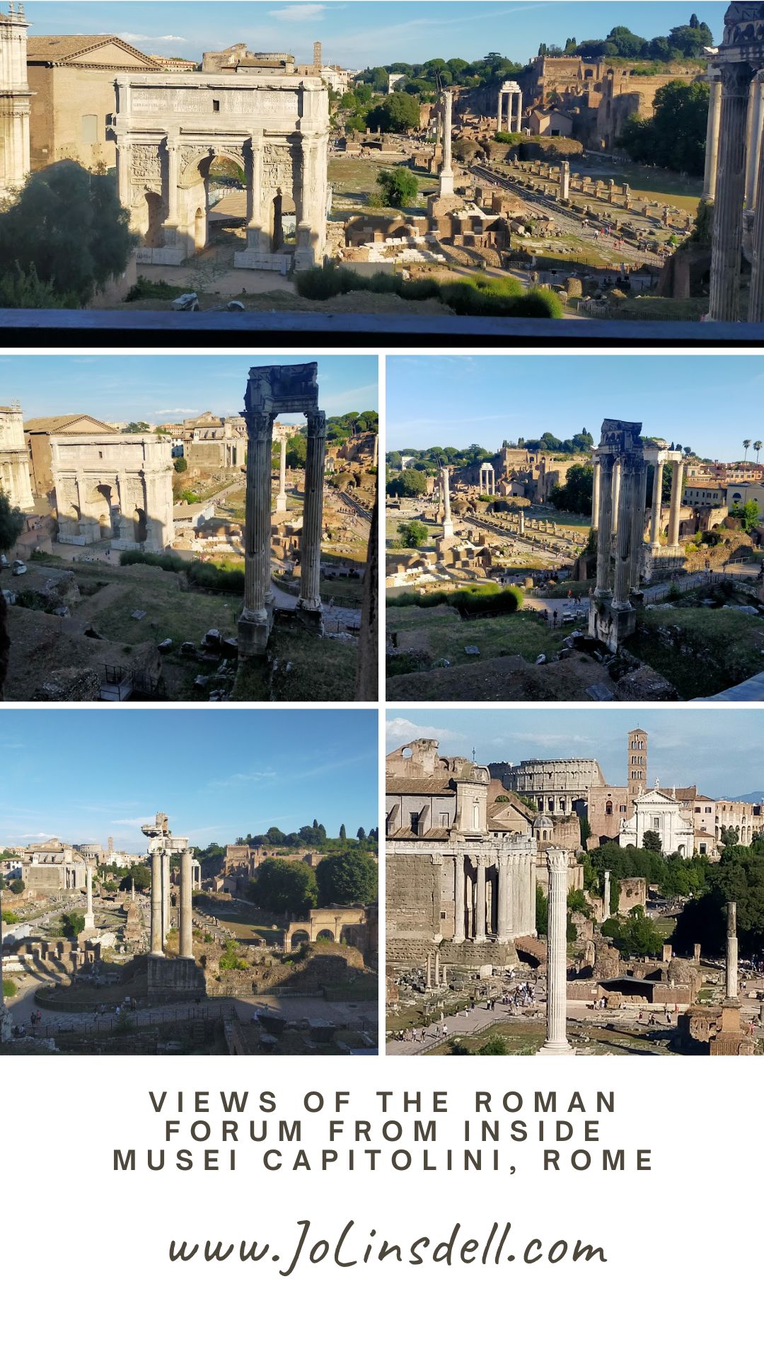 Views of the Roman Forum from inside Musei Capitolini, Rome