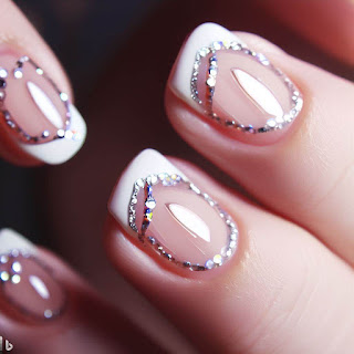 French diamond manicure nail art design