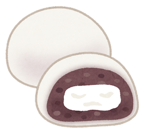 クリーム大福のイラスト（あんこ）