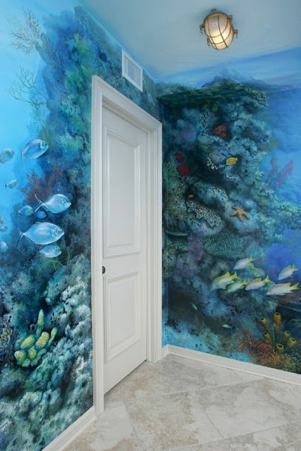 Bathroom Wall Stickers With Many Fish Species