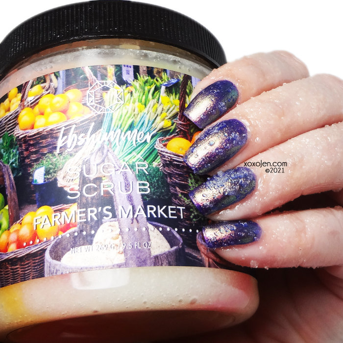 xoxoJen's swatch of KBShimmer Farmer's Market sugar scrub