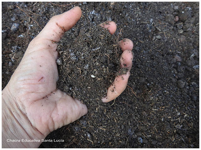 Compost pronto para usar en el vivero y los canteros-Chacra Educativa Santa Lucia