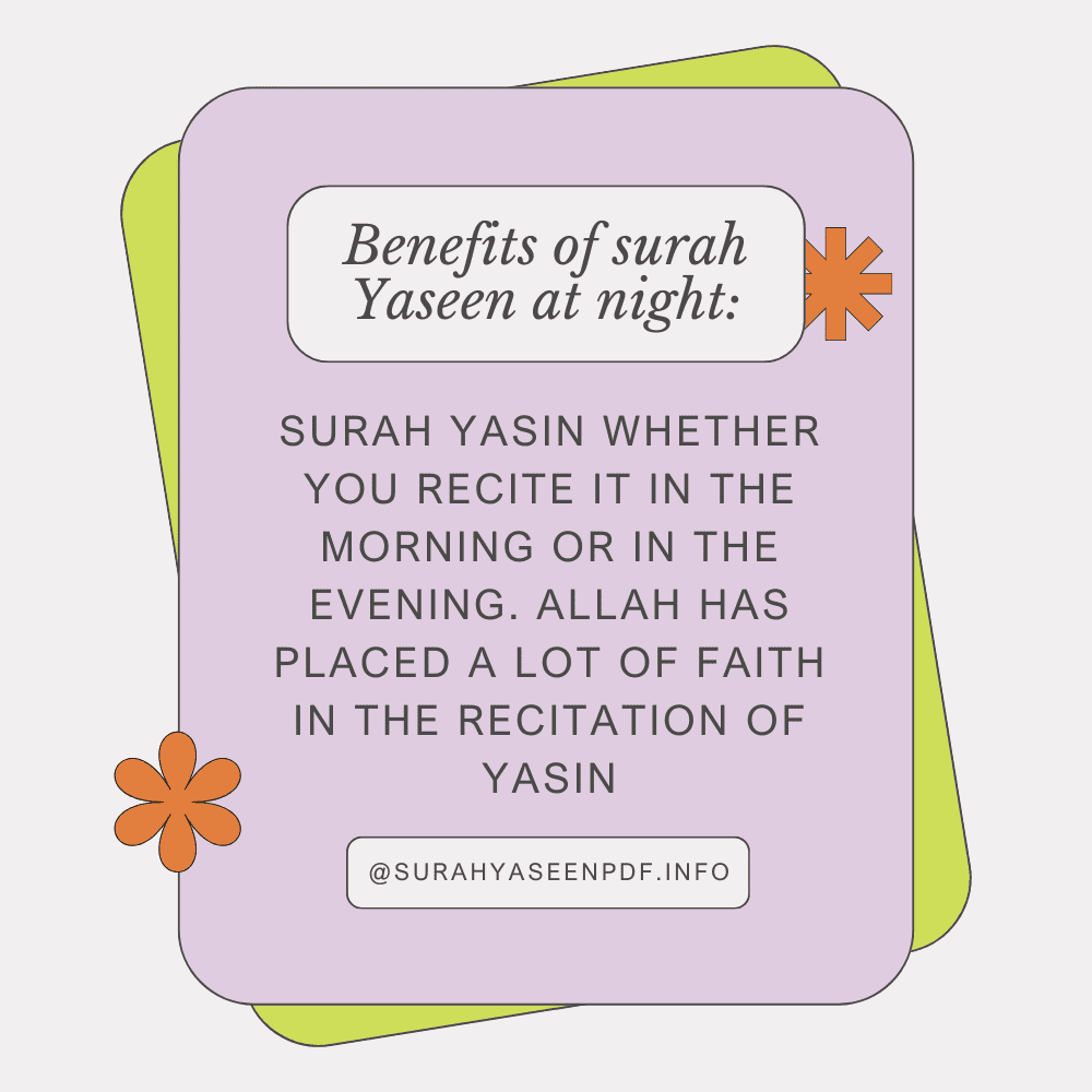 Benefits of surah Yaseen at Night