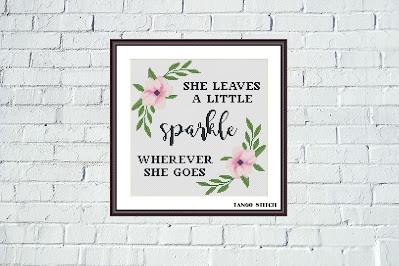 She leaves funny romantic quote cross stitch pattern - Tango Stitch