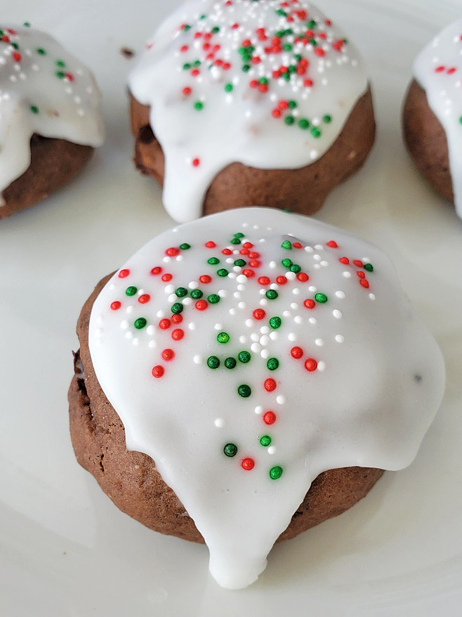 frosted hot cocoa cookies