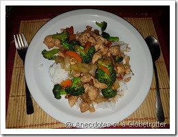 Stir fry chicken with rice