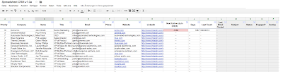 Screenshot Reiter "Leads" in Spreadsheet CRM