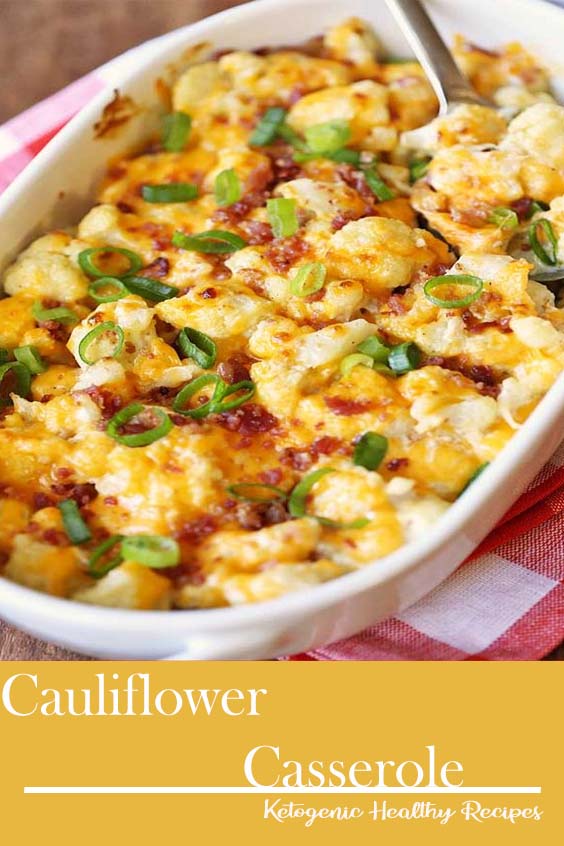 An amazingly rich and tasty cauliflower casserole is keto and low carb.