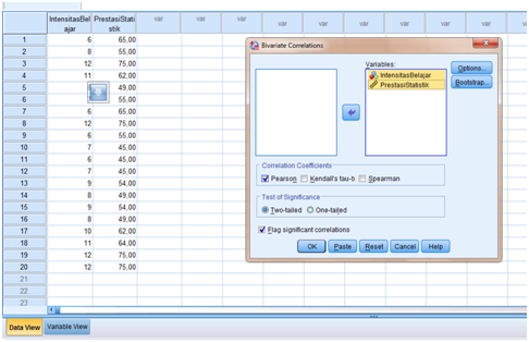 OUTPUT SPSS BIVARIAT CORRELATION