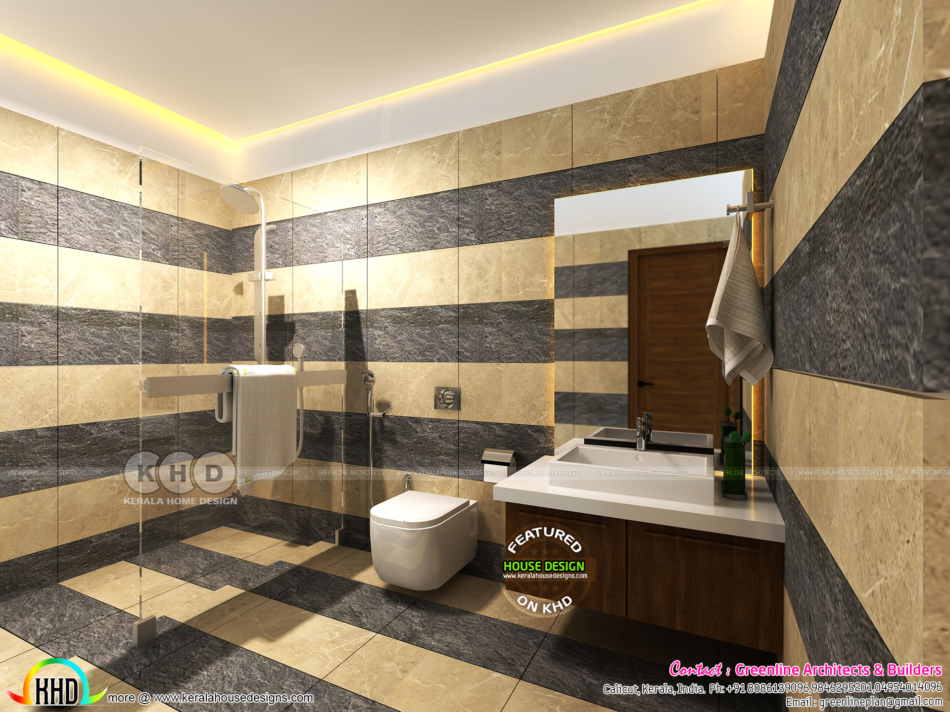 Modern bathroom  interiors in Kerala  Kerala  home design 