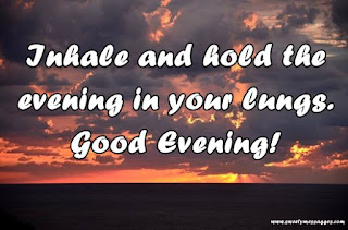 Inhale and hold the evening in your lungs. Good Evening!